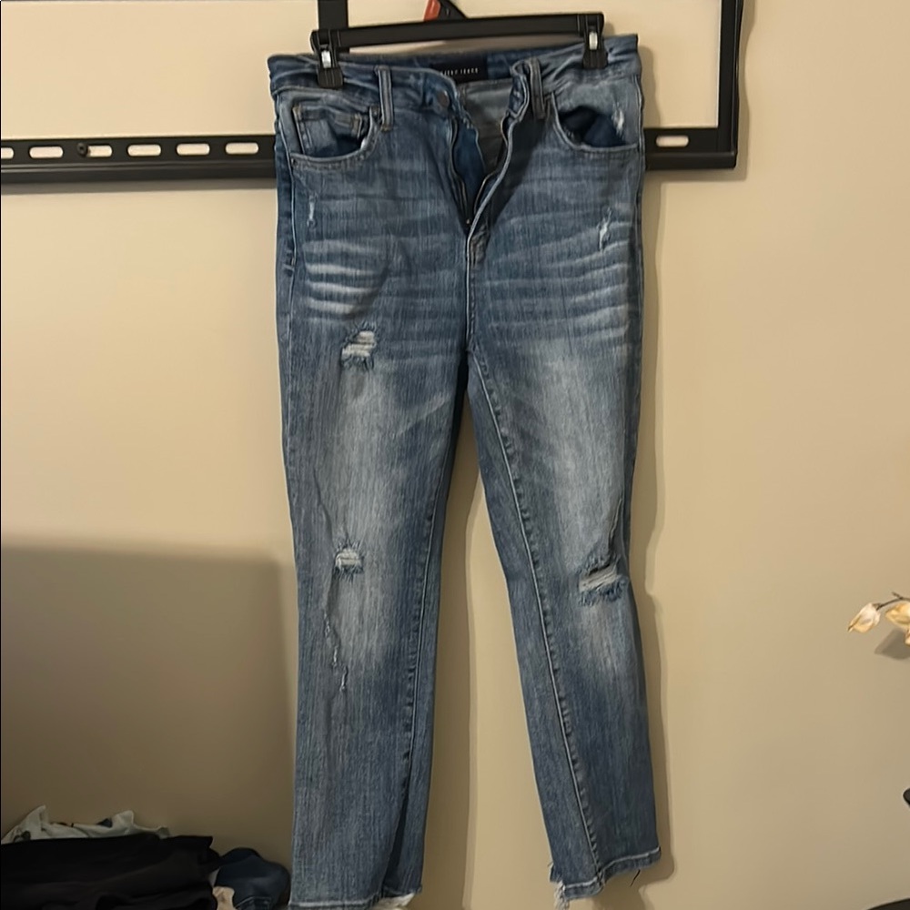 Women's Blue Distressed Jeans